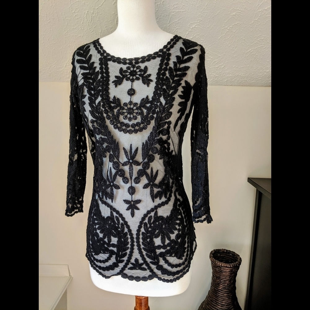 Maurices Black Lace Top